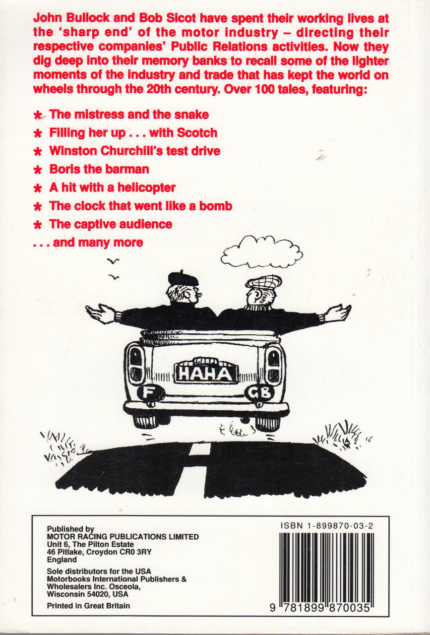 Laughter on Wheels - A Century of Motoring Humour (John Bullock & Bob Sicot) Paperback 1st Edn 1995 (9781899870035)