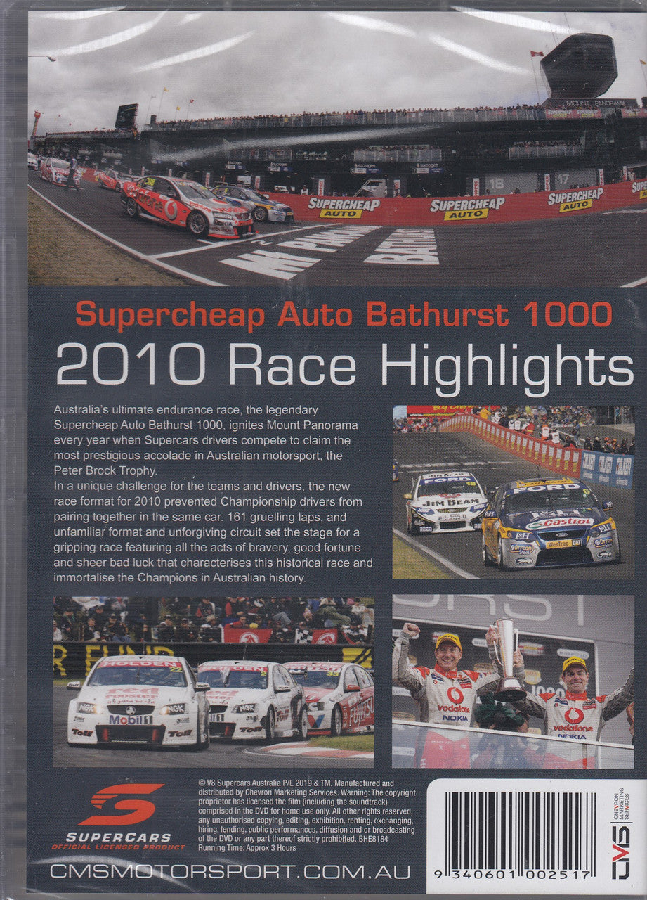 Supercheap Auto Bathurst 1000 2010 Race Highlights DVD (9340601002517)