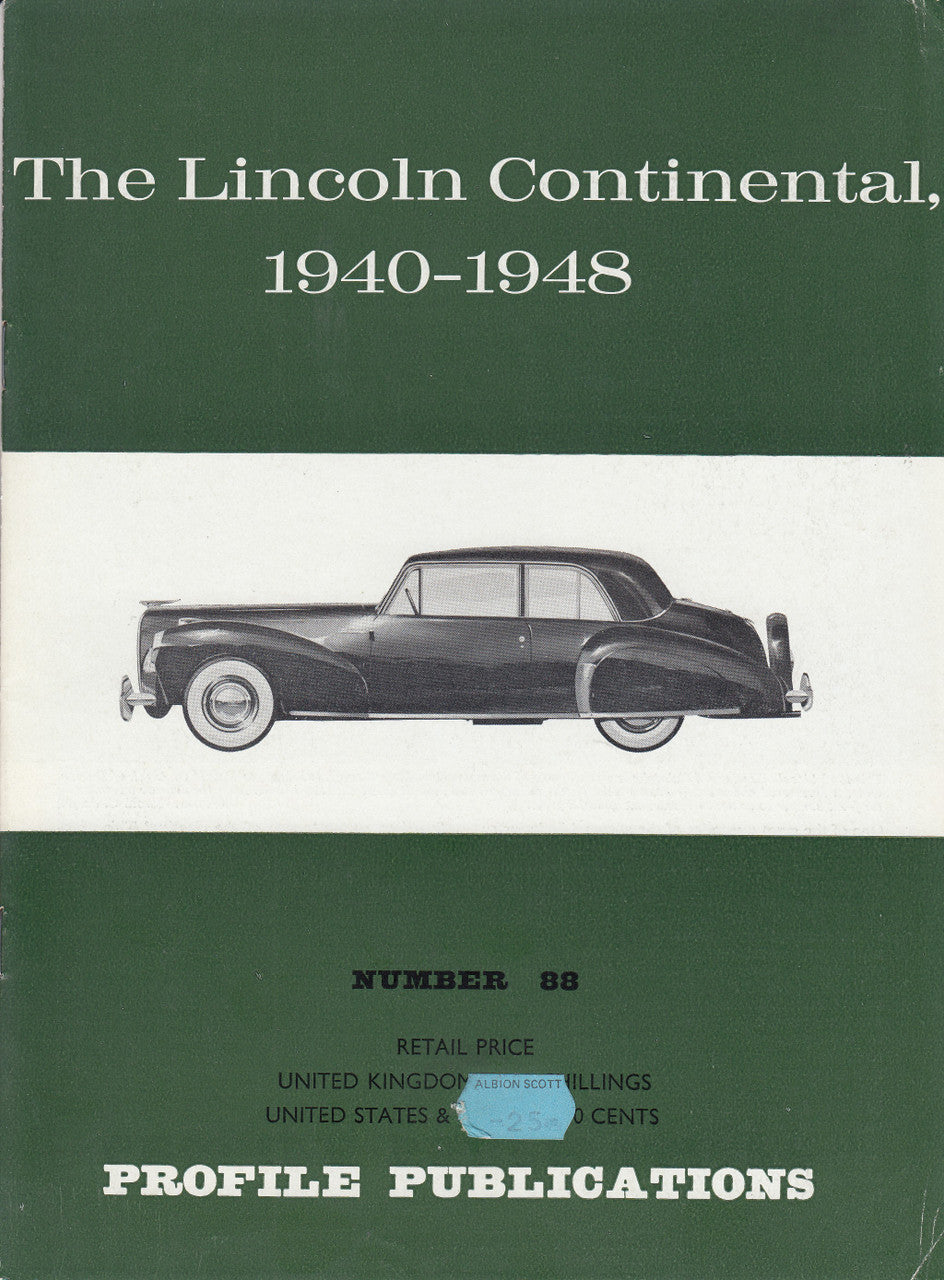 Car Profile Publications No 88 - The Lincoln Continental 1940-1948