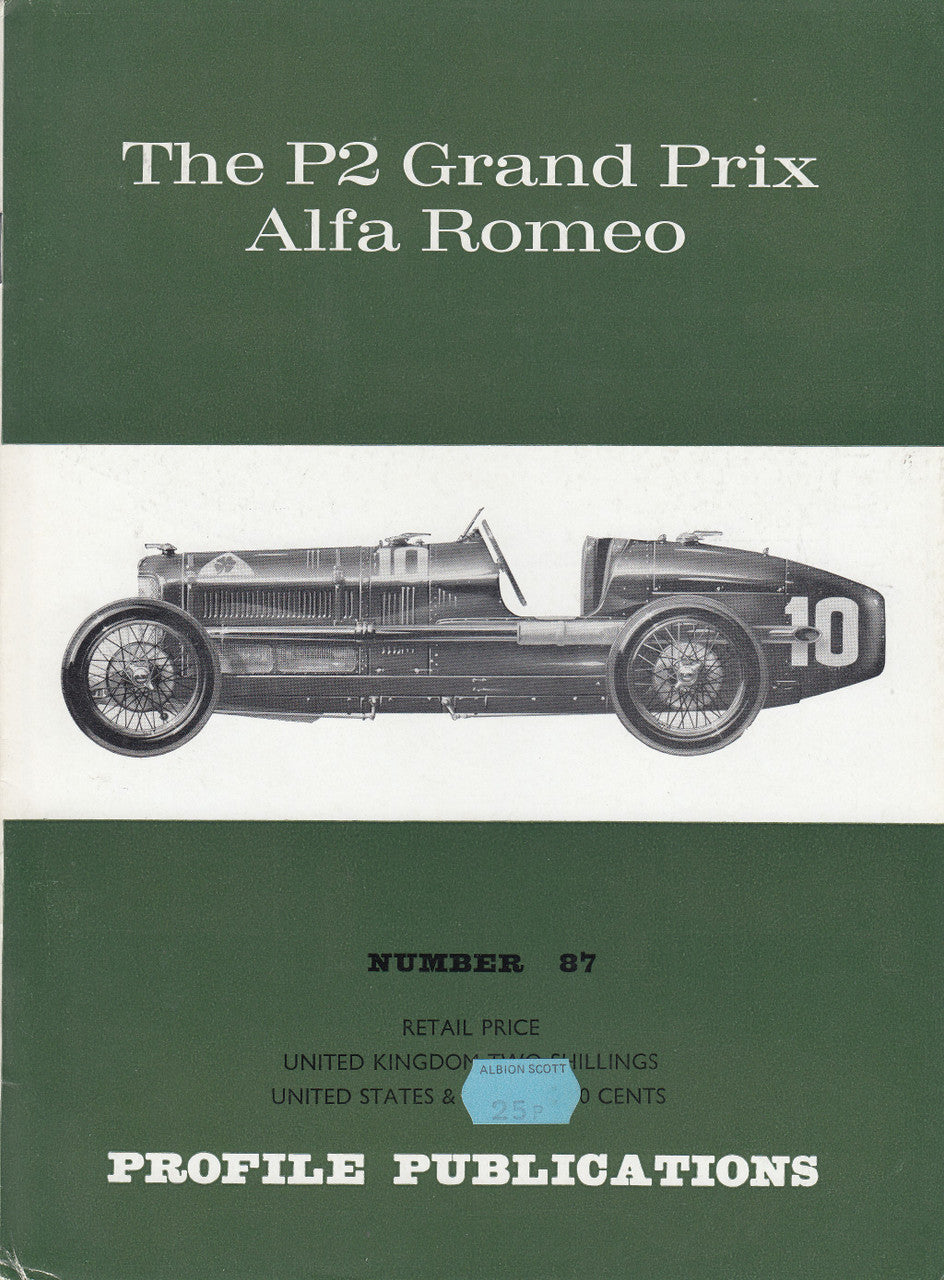 Car Profile Publications No 87 - The P2 Grand Prix Alfa Romeo