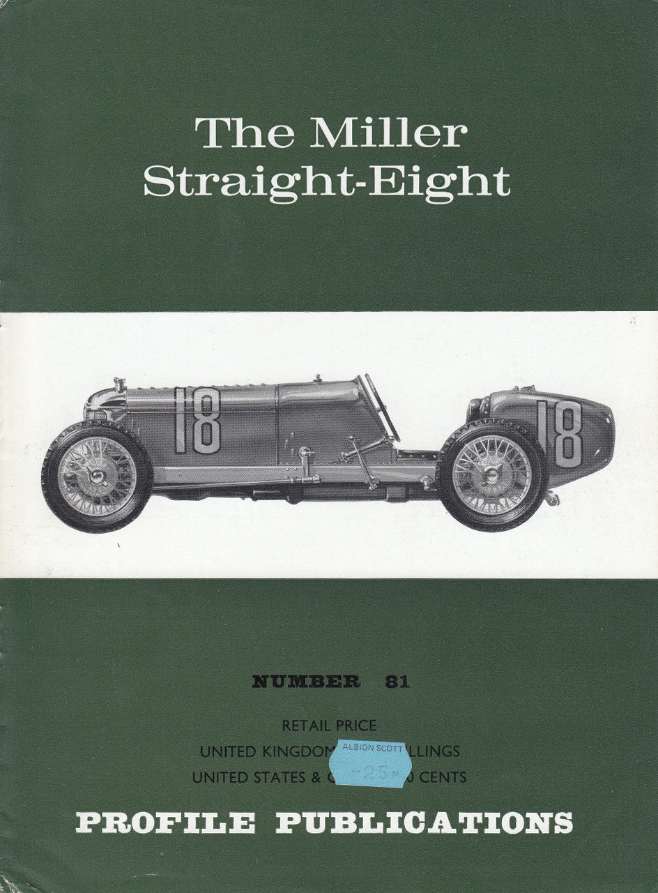 Car Profile Publications No 81 - The Miller Straight-Eight