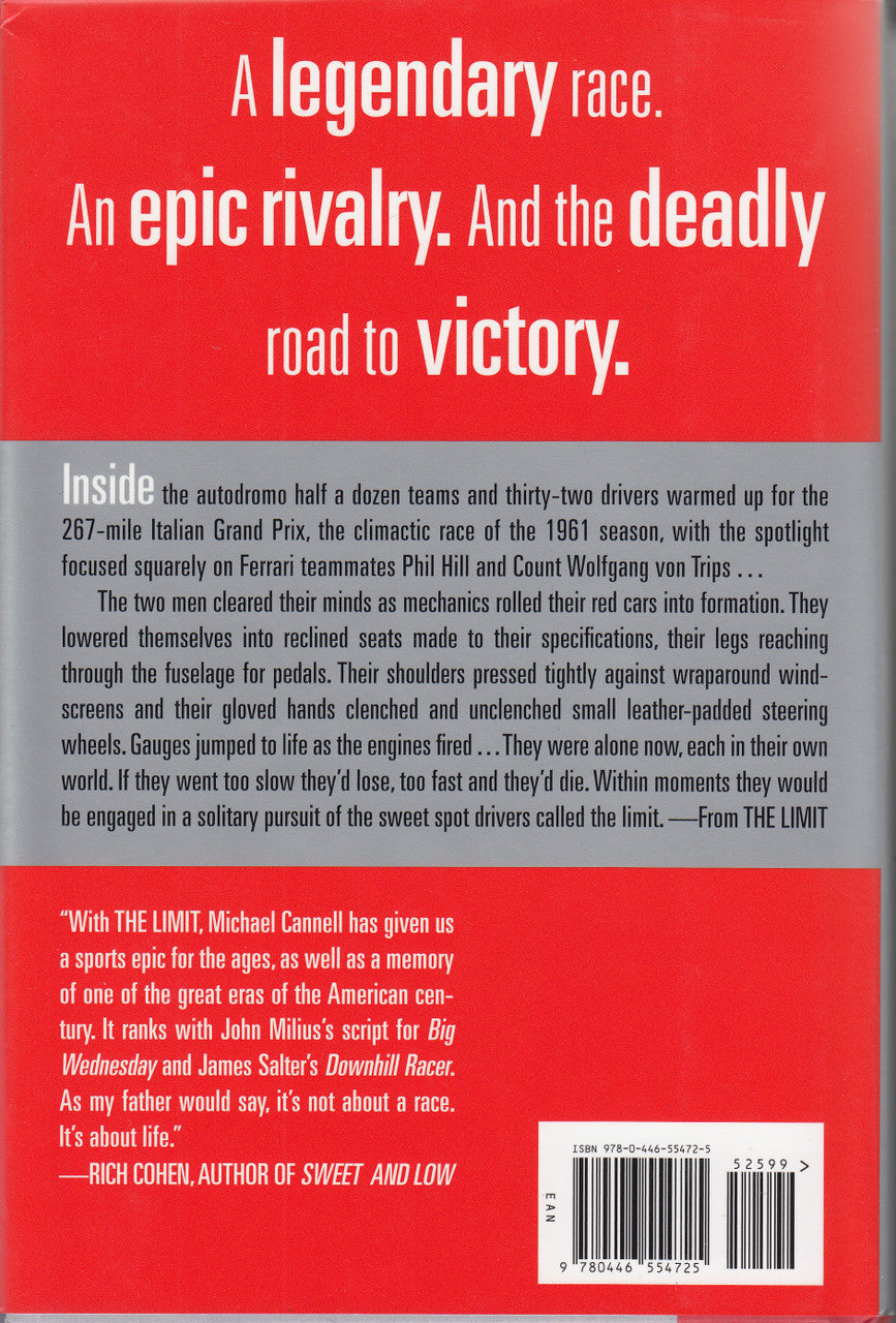 Hardcover book back cover with red synopsis text and barcode near bottom