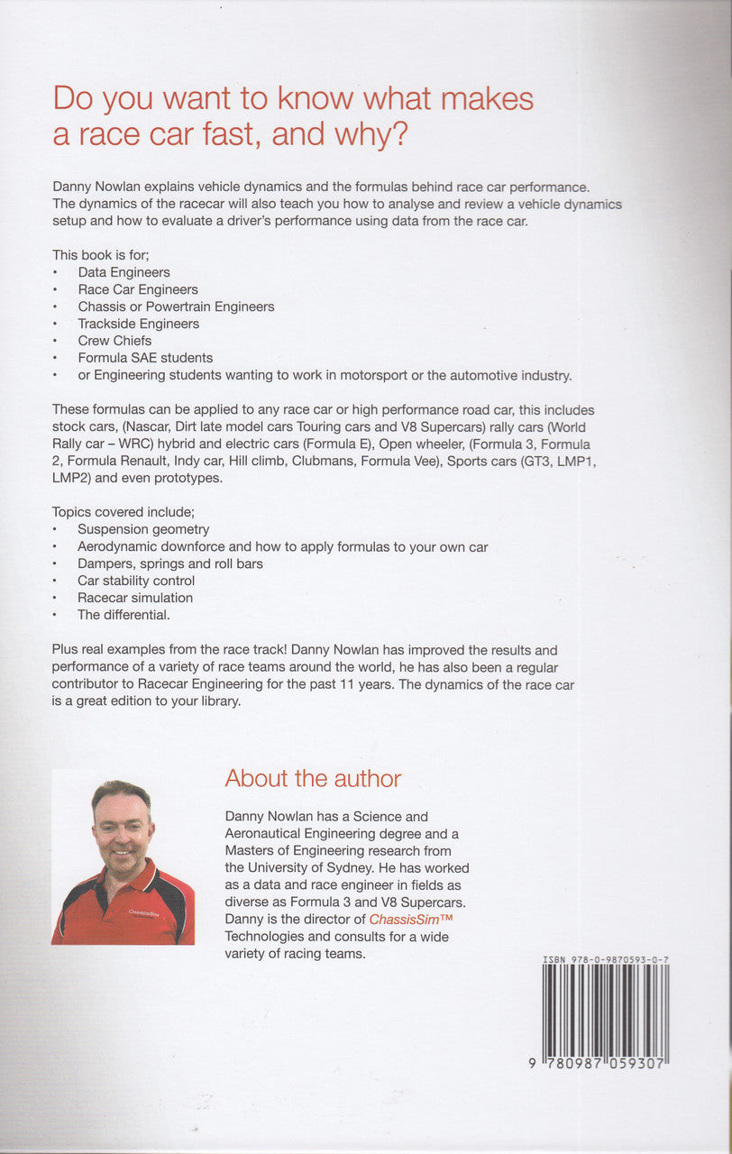 The Dynamics of the Race Car (Danny Nowlan, Hardcover 2020) (9780987059307)