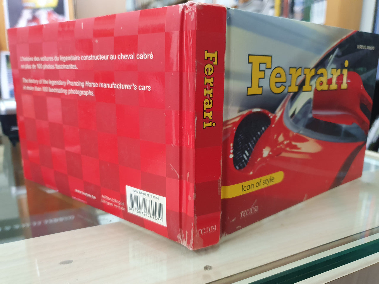 Ferrari Icon of style book box, red cover with sports car artwork
