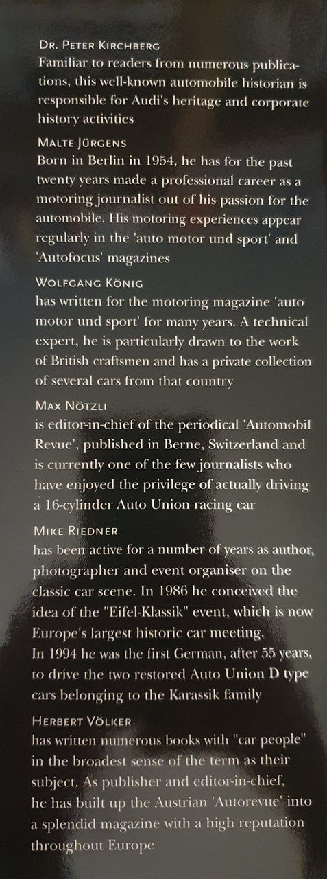 Auto Union GP race car book page with black text paragraphs