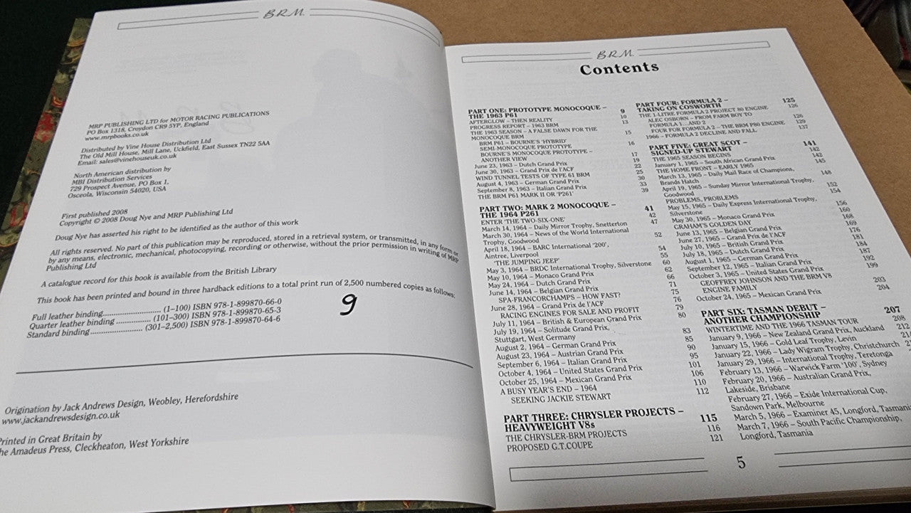 BRM The Saga of British Racing Motors Volumes 1, 2 and 3 (Leather Diamond Edition) Doug Nye