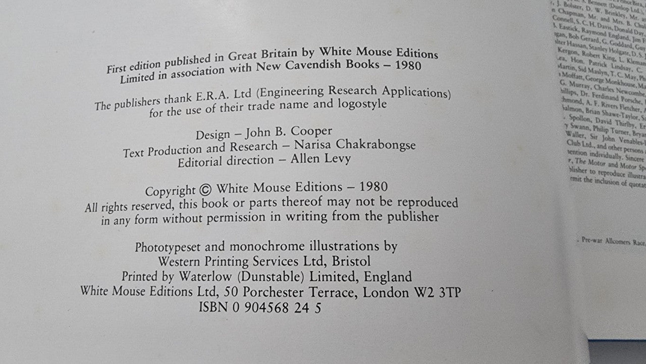 The History of English Racing Automobiles (Limited Edition, Signed by H.H. Prince Bira)