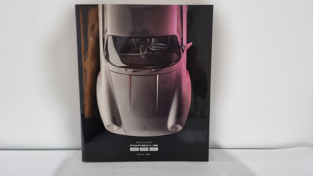 Porsche 959 art edition slipcase with front car artwork and 959 badge
