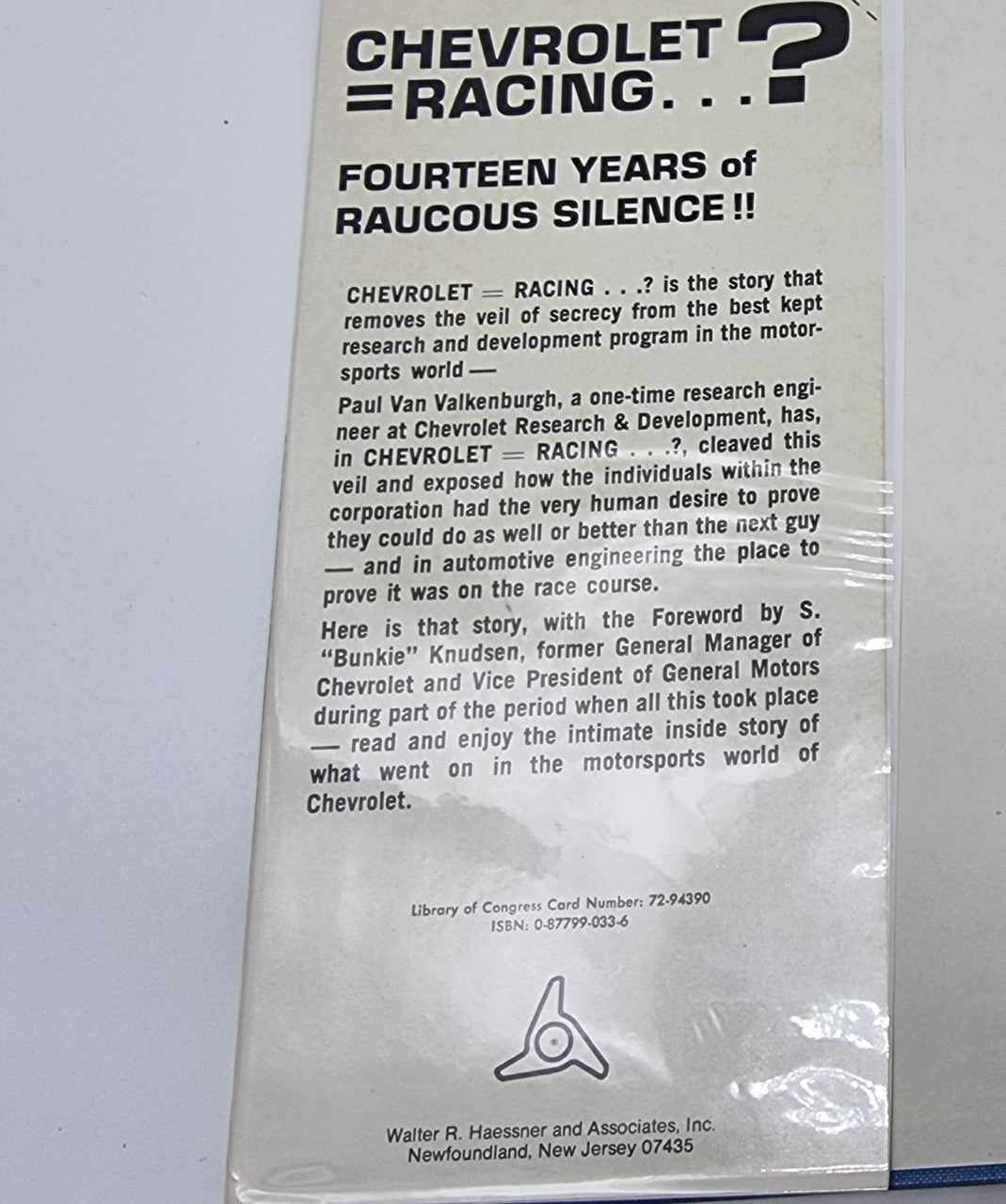 Chevrolet-racing ...?: Fourteen years of raucous silence (Paul Van Valkenburgh, 1972) (9780877990338)