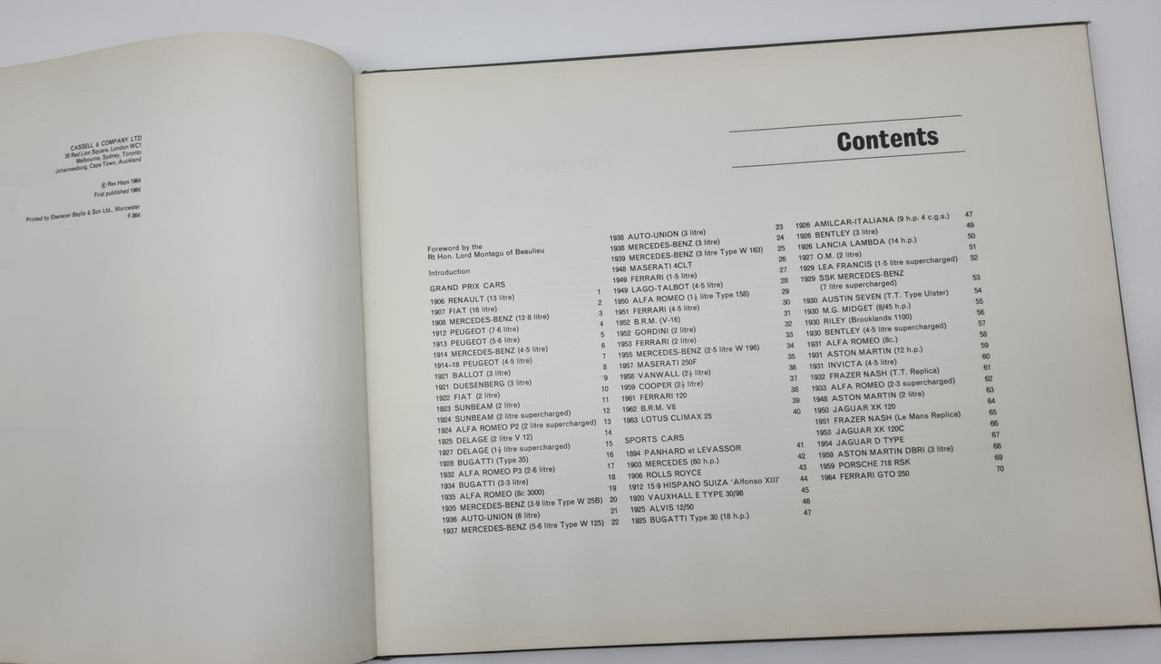 Grand Prix and Sports Cars First Edition 1965 (drawn by Rex Hays)