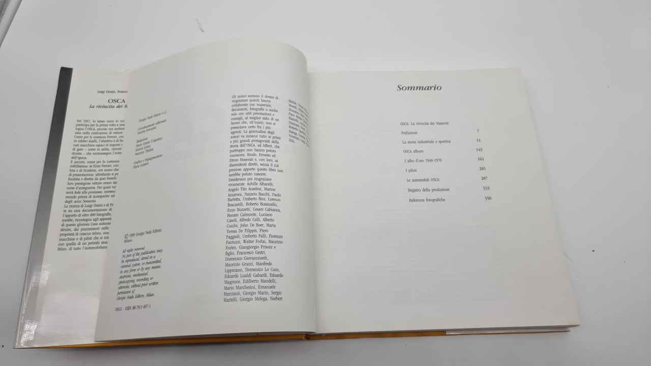Osca - La Rivincita Dei Maserati (Hardcover, Italian Edition, Luigi Orsini, 1989)
