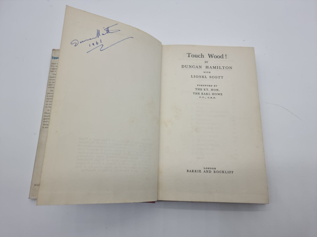 Touch Wood (Duncan Hamilton, 1st Edition SIGNED)