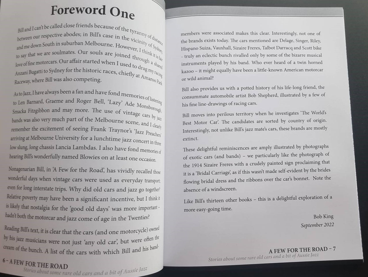 Book foreword pages with printed text on both sides