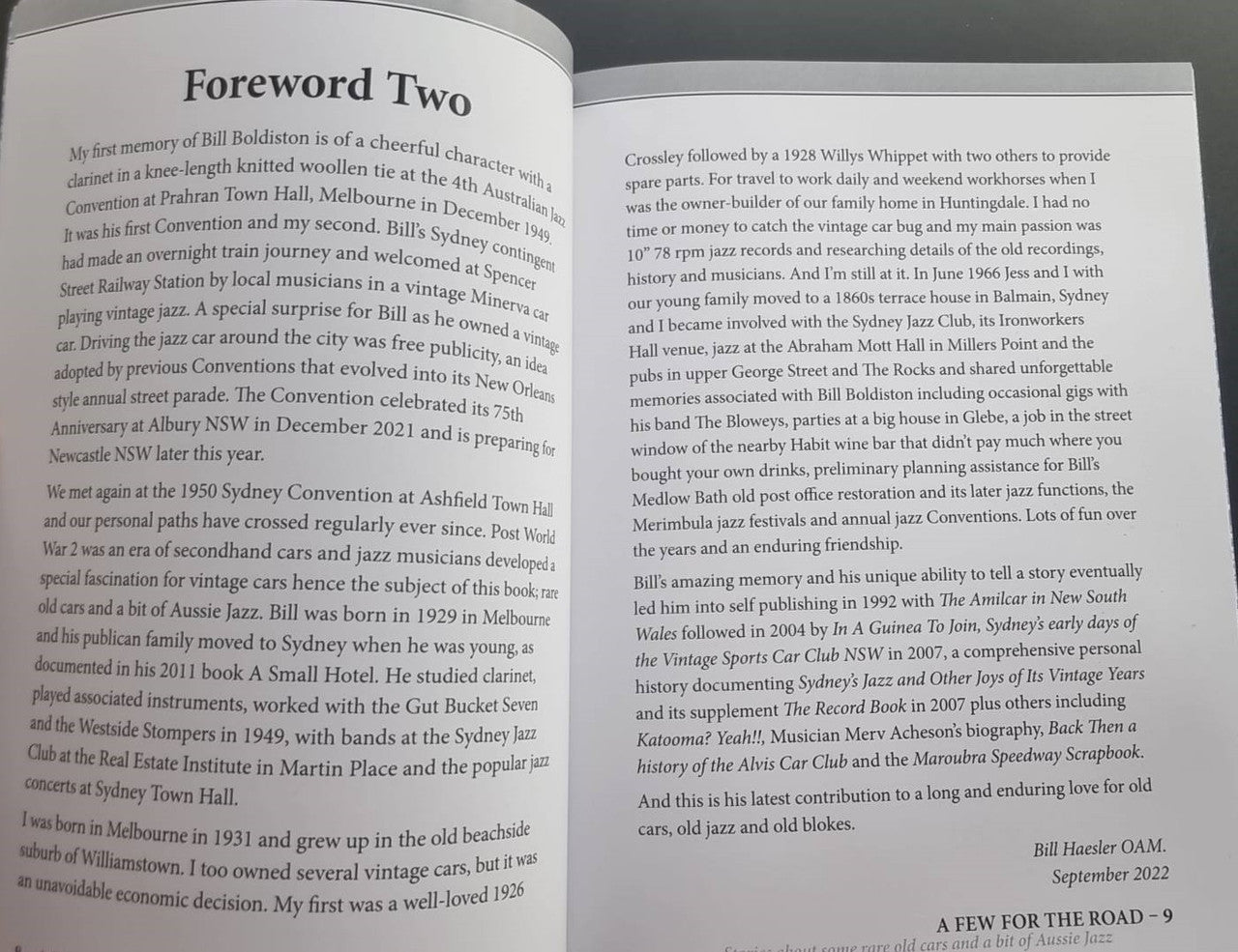 Book foreword two pages with printed text and chapter heading
