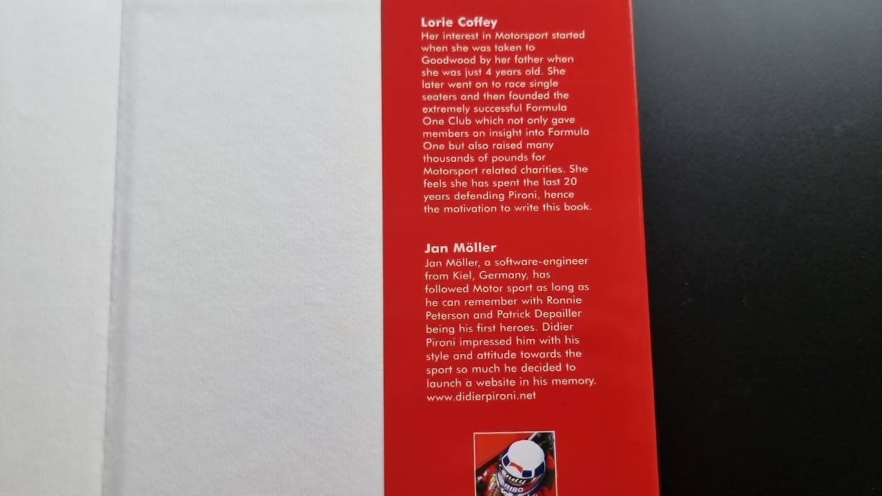 Book page with dense paragraphs and a red sidebar featuring author names.