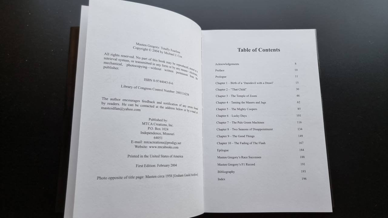 Open book with Table of Contents heading and numbered chapter list