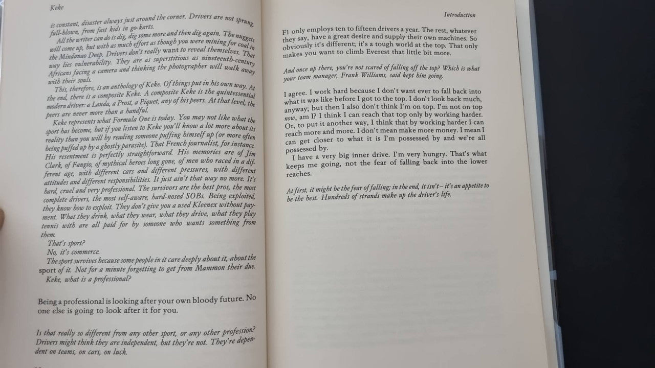 Book page with biographical paragraphs and a heading at top-right