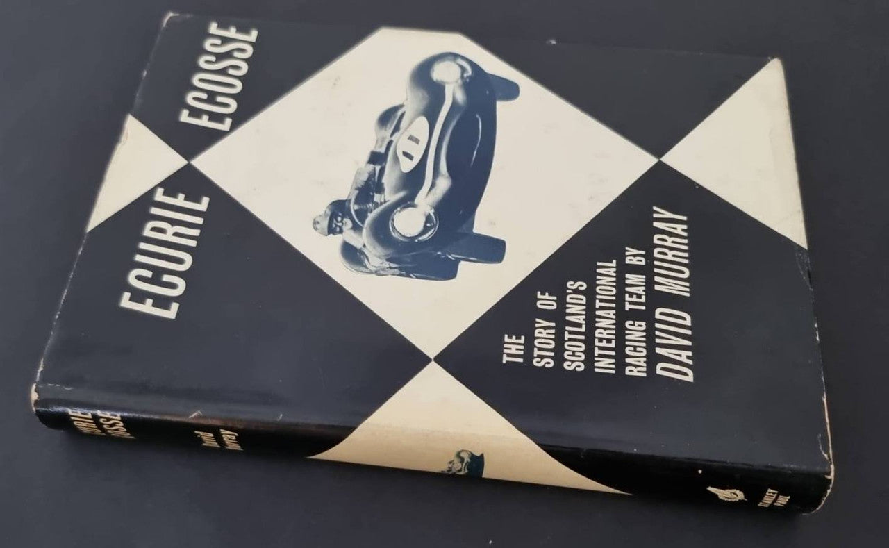 Ecurie Ecosse hardcover book with blue-and-white checkered cover design