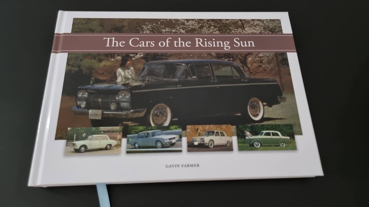 Book cover featuring title text and a collage of vintage cars