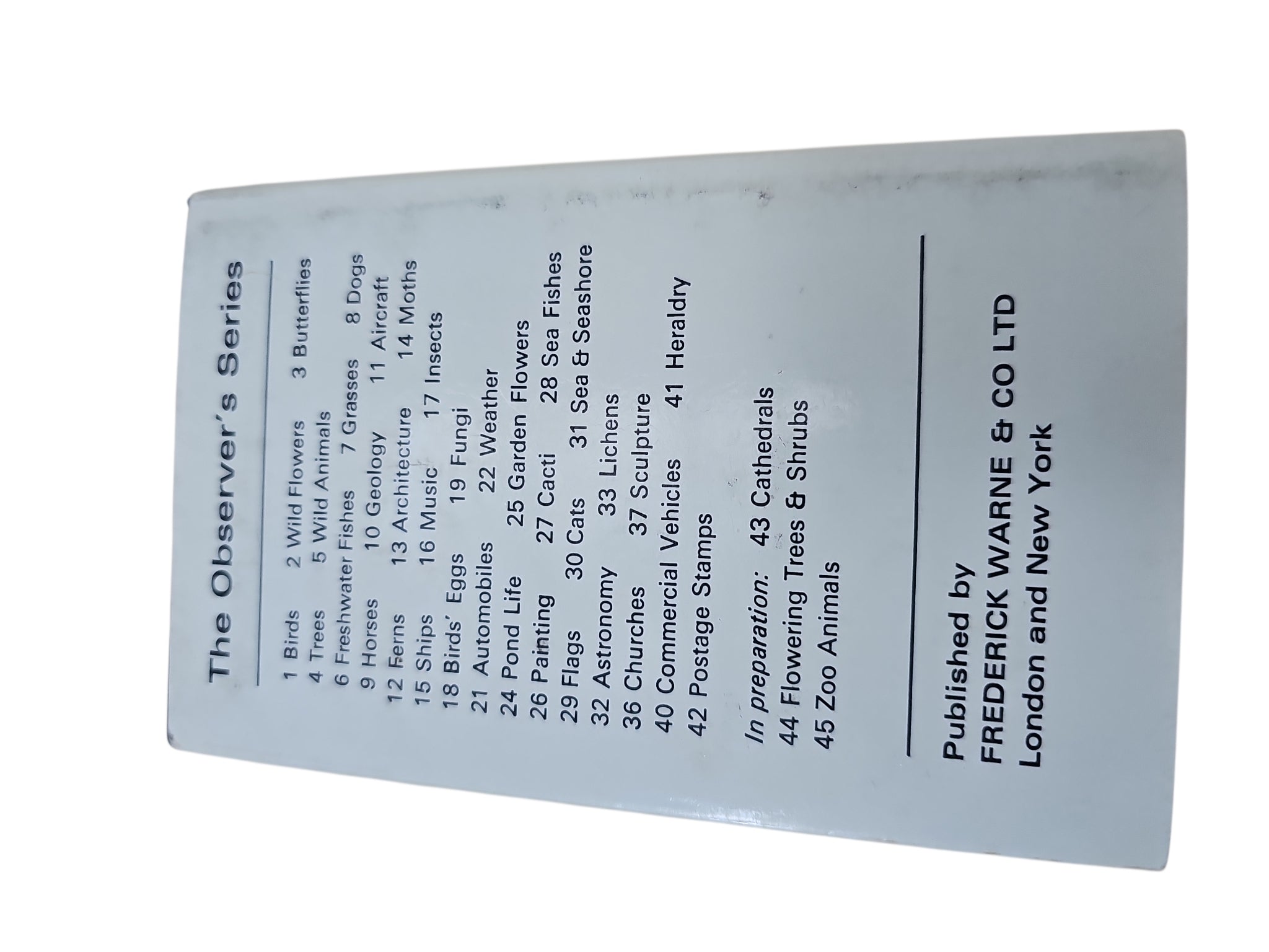 Book side panel with series text and publisher address for Frederick Warne & Co Ltd