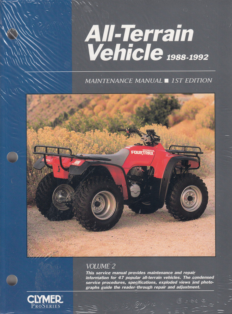 All-Terrain Vehicle 1988 - 1992 Volume 2 Clymer Maintenance Manual (9780872885141)