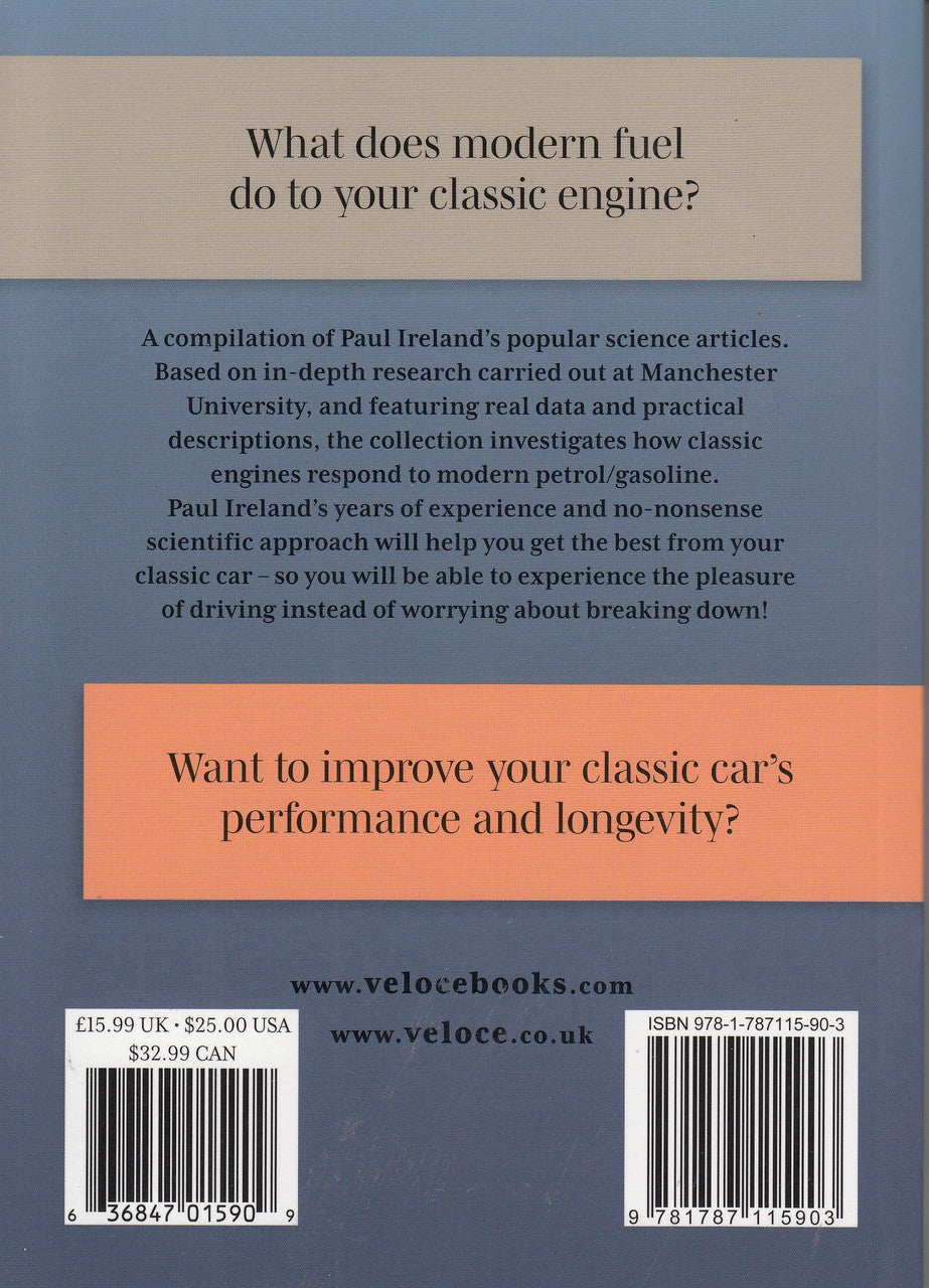Paperback book back cover with modern fuel question, pricing info, and barcodes near bottom.