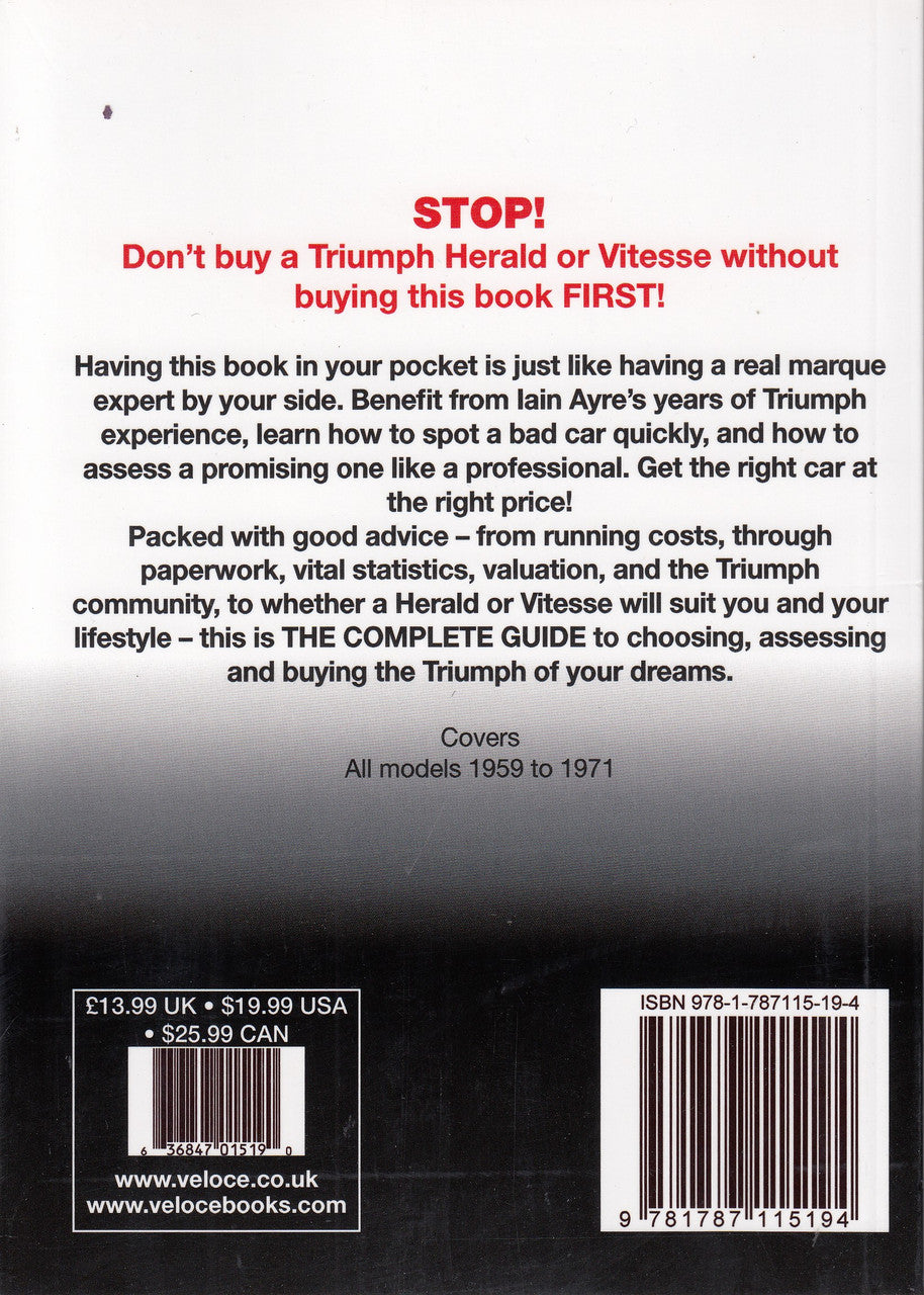 Triumph Herald & Vitesse all models 1959 to 1971 - The Essential Buyer's Guide (9781787115194)