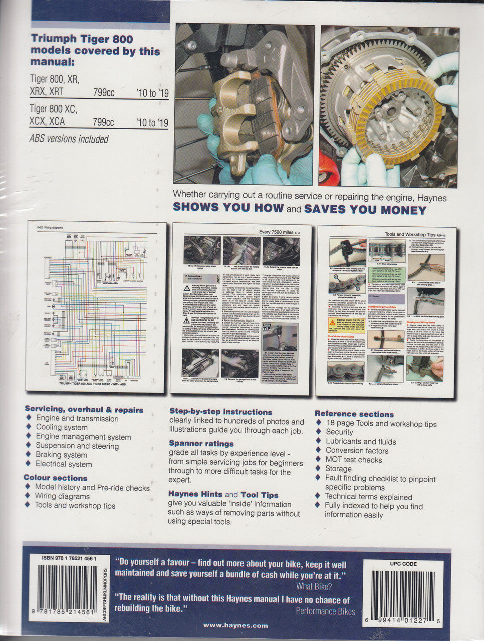 Triumph Tiger 800 2010 - 2019 Workshop Manual (9780857337528)
