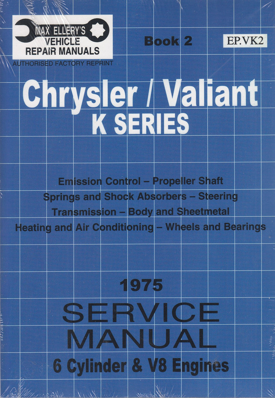 Valiant VK Series 1975 Workshop Manual (Book 2) (9781876257156)