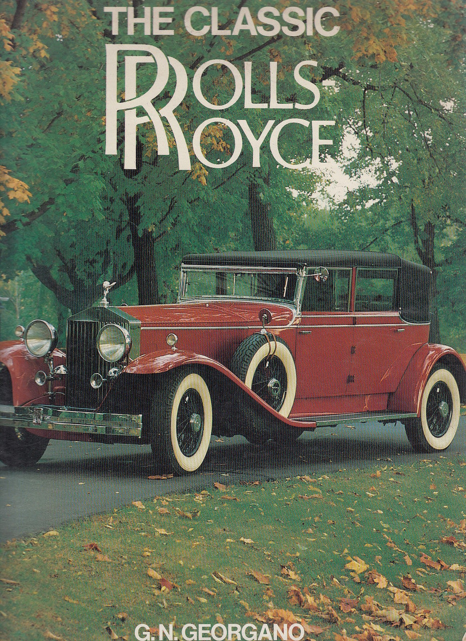 Classic Rolls Royce convertible car, red body with chrome grille and whitewall tires