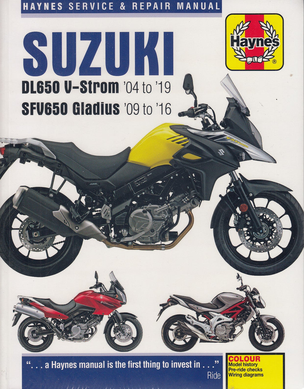 Haynes Suzuki motorcycle service and repair manual cover with two bikes