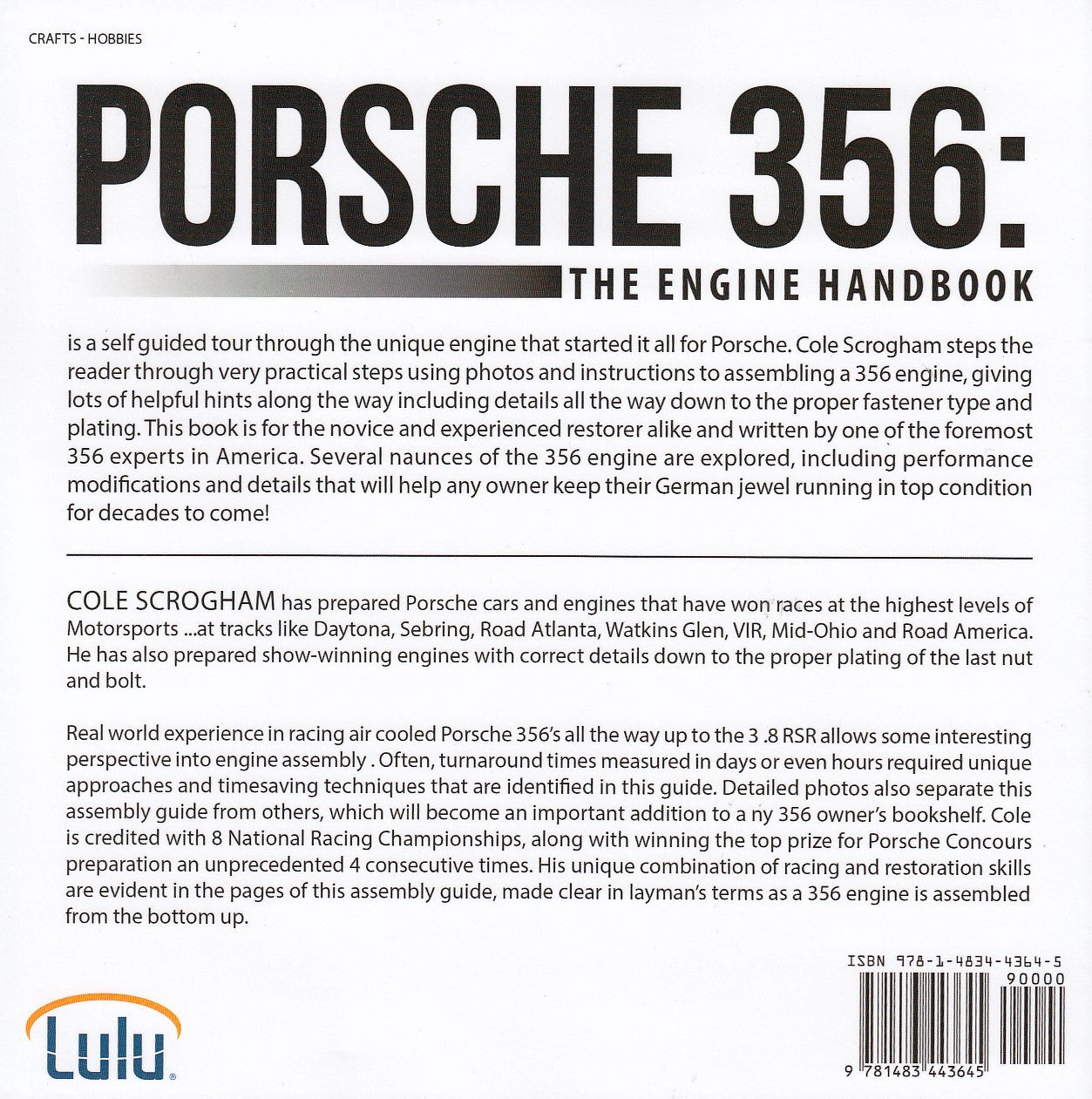 Porsche 356 - The Engine Handbook (Cole R. Scrogham) (9781483443645)