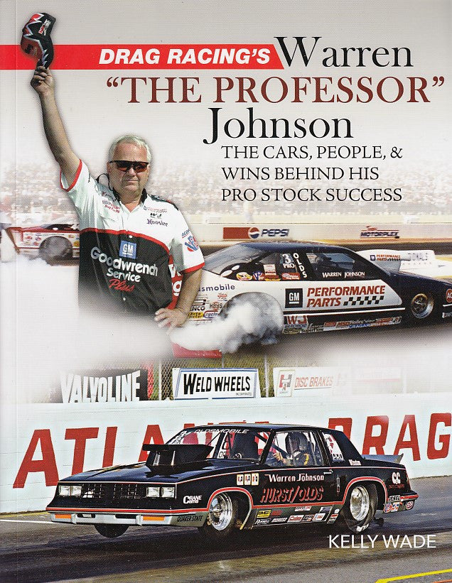 Drag racing book cover with driver in racing suit beside pro stock race car