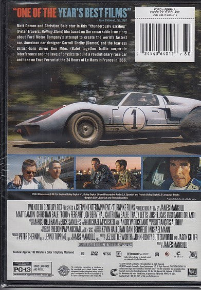 Ford v Ferrari (Matt Damon, Christian Bale) NTSC DVD