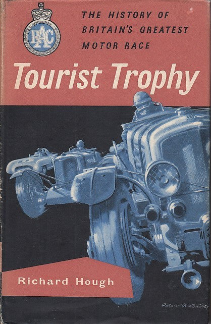 Tourist Trophy history book cover with vintage race car illustration and RAC badge