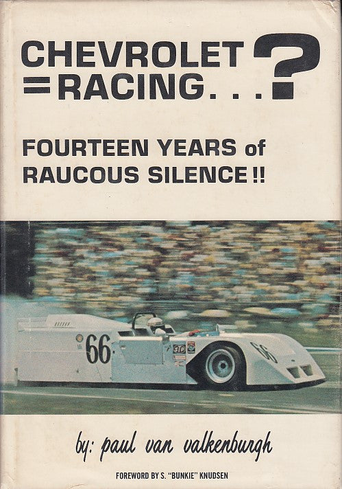 Racing book front cover with Chevrolet Racing... title and white race car image