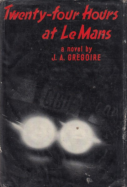 Racing novel book cover with red and white title text on dark background