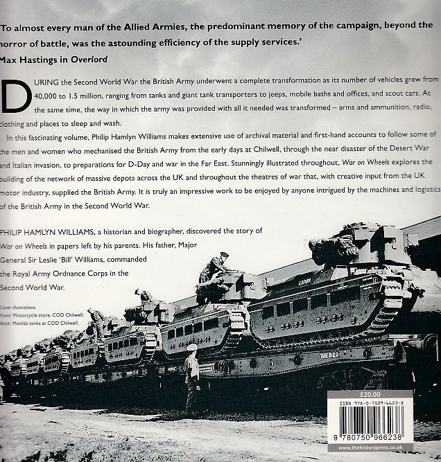 Hardcover history book with black-and-white tank convoy and barcode on cover
