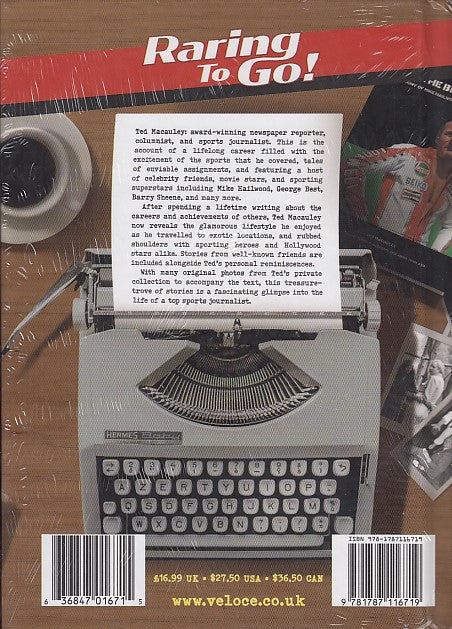 Back cover book with typewriter graphic, text block, and barcode