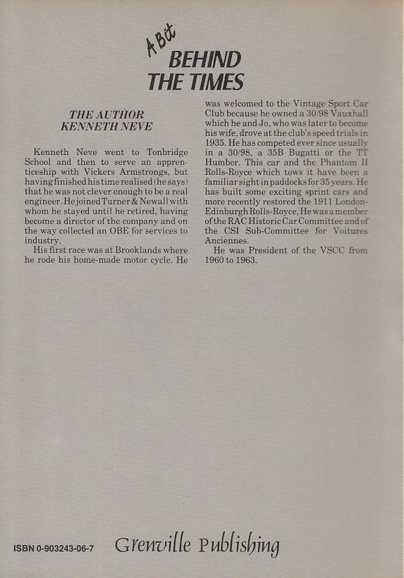 A Bit Behind the Times (Kenneth Neve, 1988)