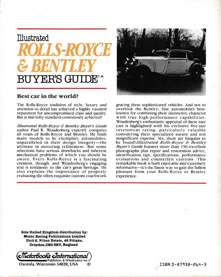 Rolls-Royce and Bentley Illustrated Buyer's Guide (Paul R. Woundeberg, 1987)