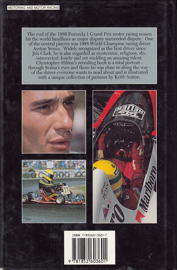 Paperback book back cover with driver photos, text block, and barcode