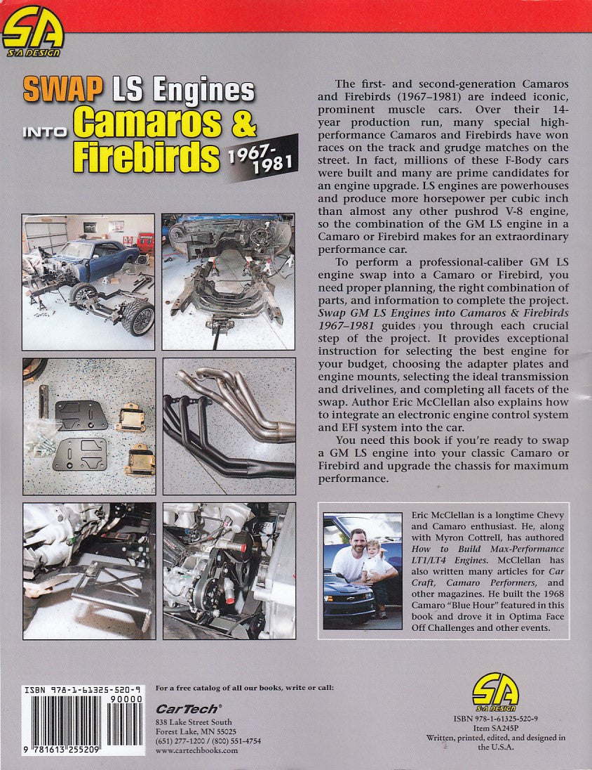 Automotive engine swap how-to book cover with Camaro & Firebird title and photos