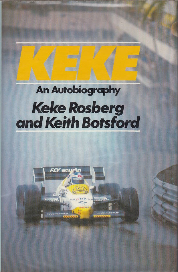 Keke An Autobiography book cover with race car photo and title text