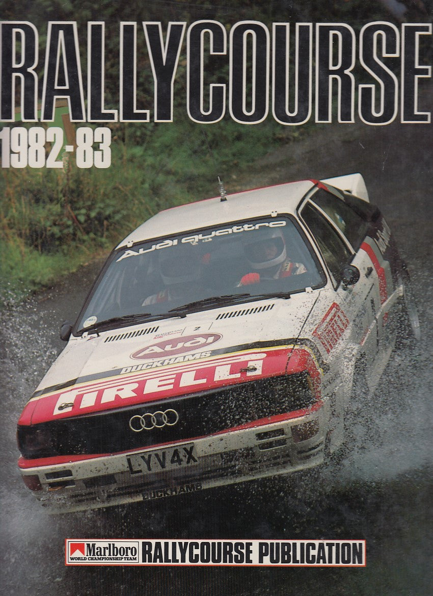 Rallycourse 1982-1983 rally publication with race car cover artwork