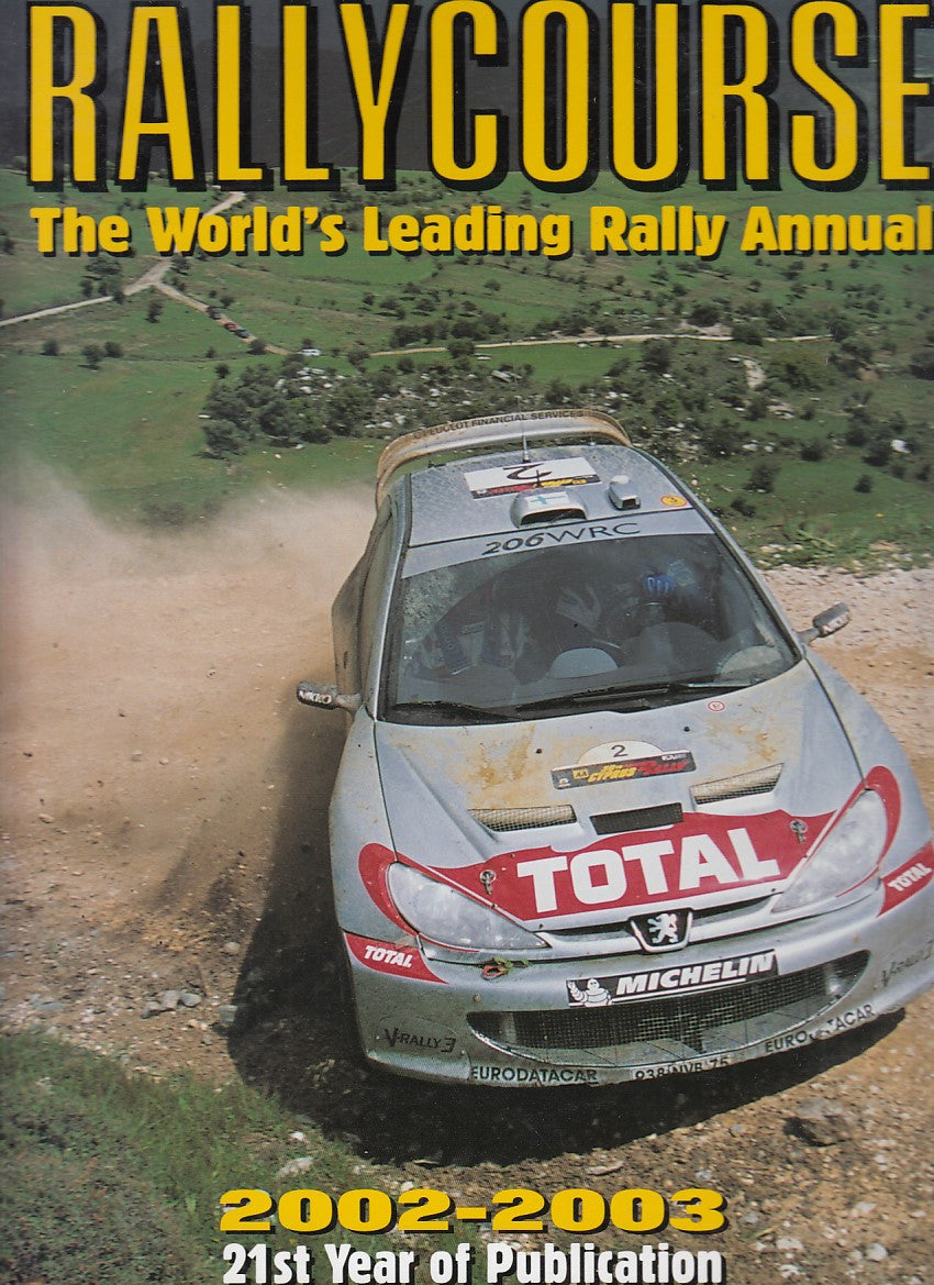 Rally annual cover with rally car and bold 2002–2003 headline