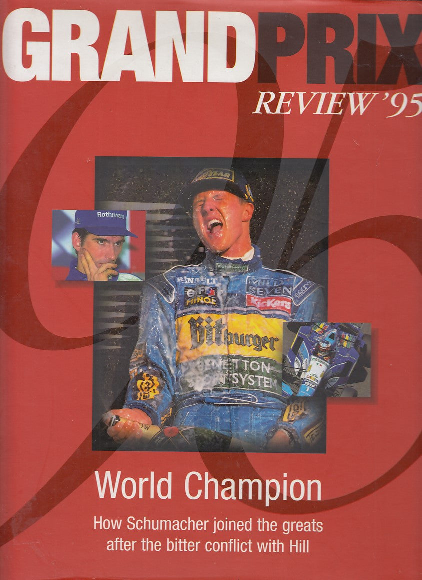 Grand Prix Review 95 racing magazine cover with blue-shirt drivers and bold title