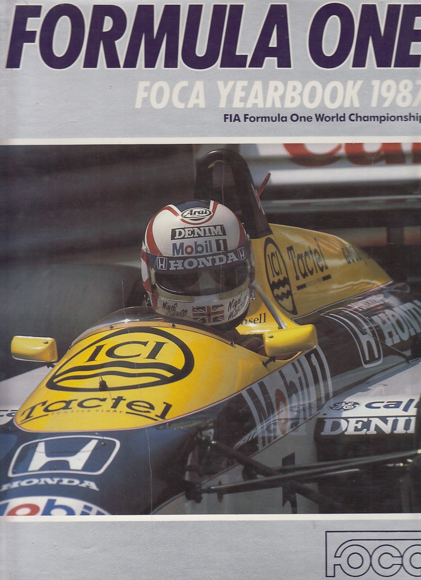 Formula One FOCA Yearbook 1987 hardcover with racing car cover and event text