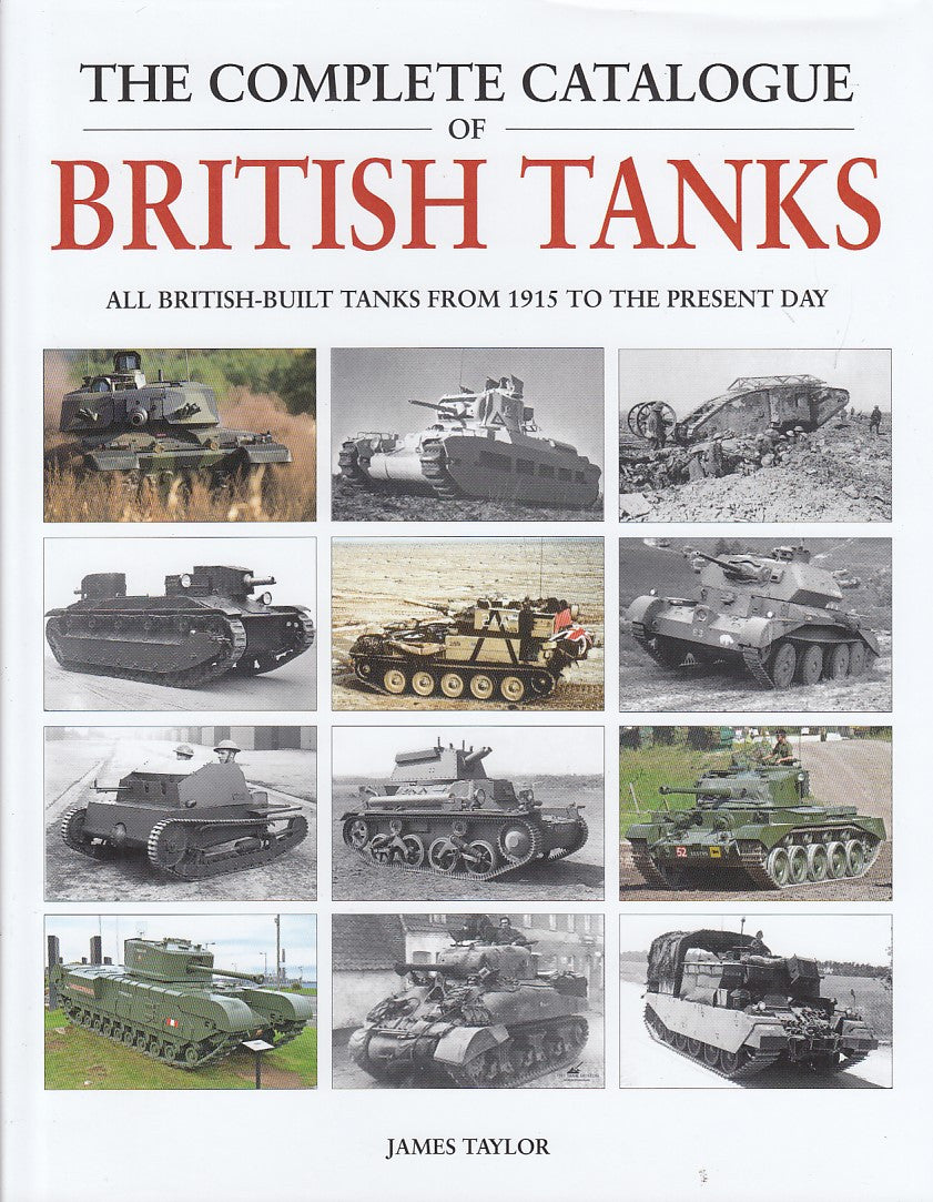 Paperback book cover with British tanks title and grid of tank photos