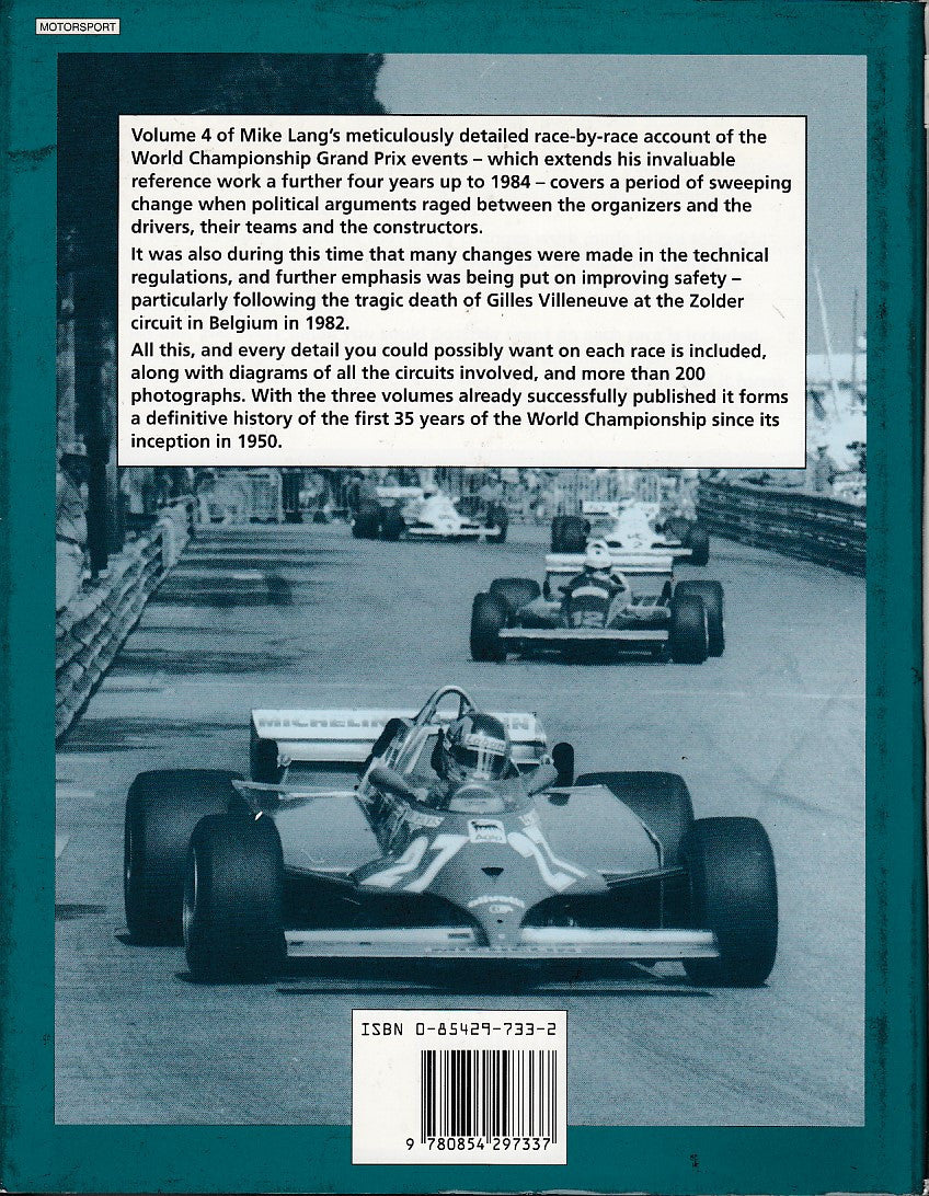 Formula 1 Grand Prix Volume 4 book back cover with racing photo and ISBN barcode